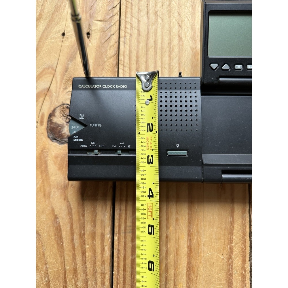 Vintage Denro Calculator Clock AM FM Radio Black Works - Picture 6 of 10